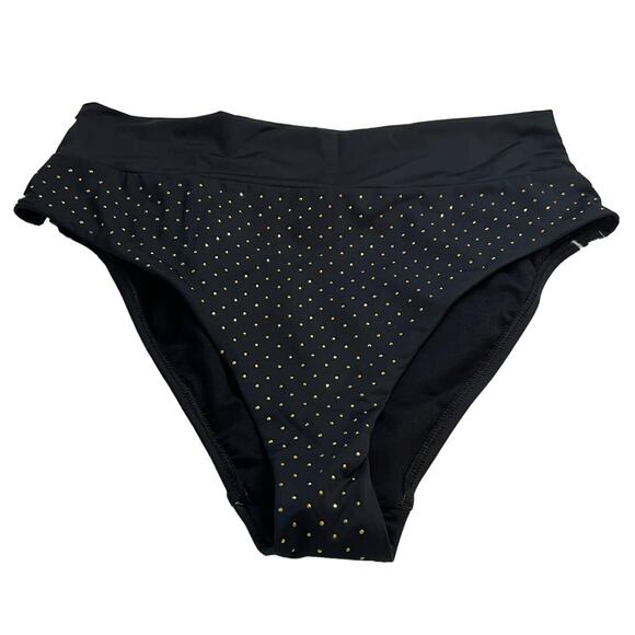 Skye Rachel Black Gold Sparkle Bikini Bottoms - Size M - Picture 1 of 5